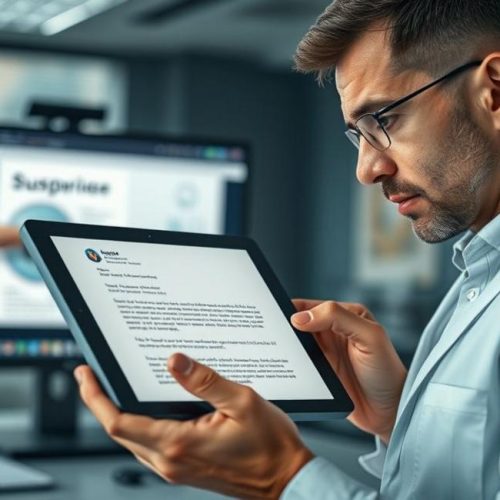 Imagem de capa mostrando usuário e perito analisando um e‑mail suspeito em ambiente de investigação digital.