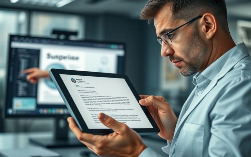 Imagem de capa mostrando usuário e perito analisando um e‑mail suspeito em ambiente de investigação digital.