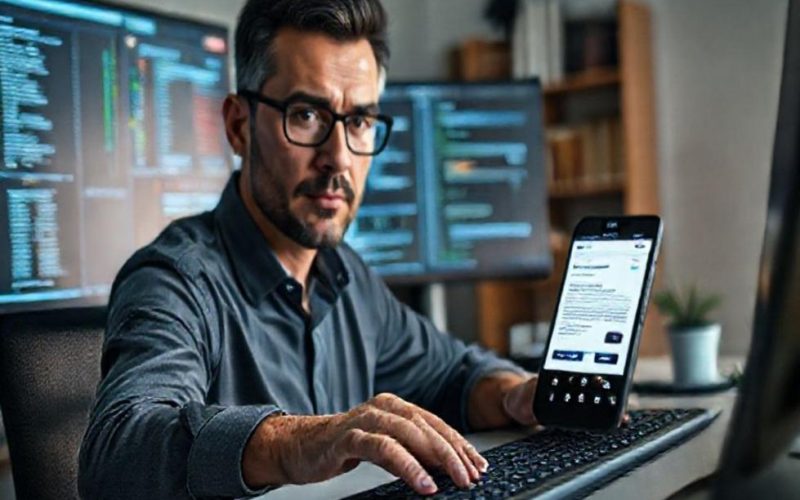 Profissional de segurança analisando evidências de pharming em múltiplos monitores.