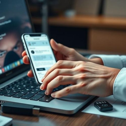 Usuário reforçando a segurança de sua conta de e-mail com autenticação multifator e chave de segurança.