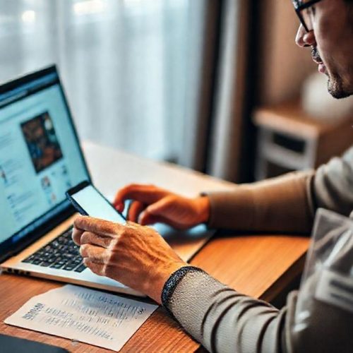 Consumidor preparado para comprar com segurança na Black Friday, mostrando verificação e preservação de evidências.